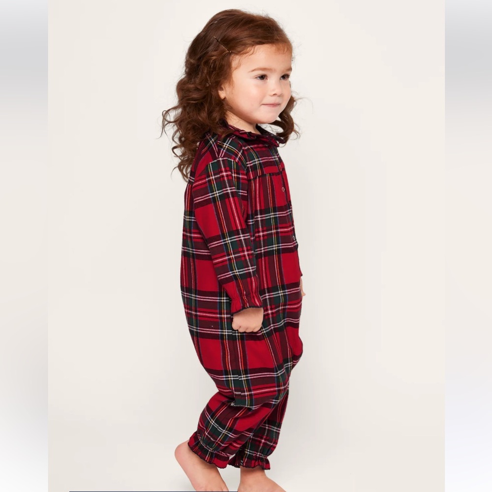 Petite Plume Baby's Brushed Twill Madeline Romper in Imperial Tartan 6/12 Months - Picture 3 of 9